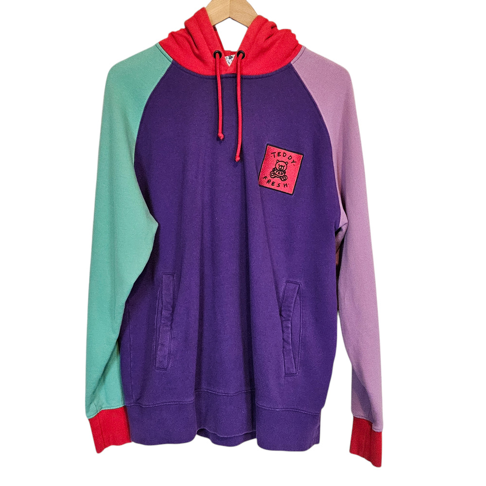 Original Teddy Fresh Color Block Hoodie Men's Size Medium Casual Multicolor